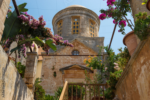 Chania, Greece - August, 2017: Monastery of Agia Triada Tzagaroli in Chania region on Crete island, Greece. photo