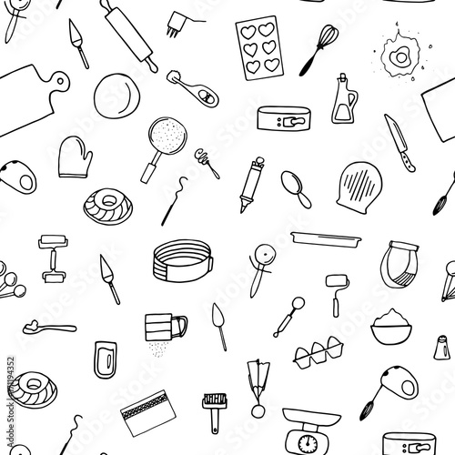 Dough preparation seamless pattern.