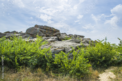 Stone tomb in Ukraine in Zaporozhye photo