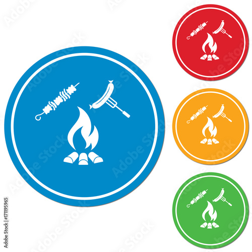 Grilled kebab and sausage icon