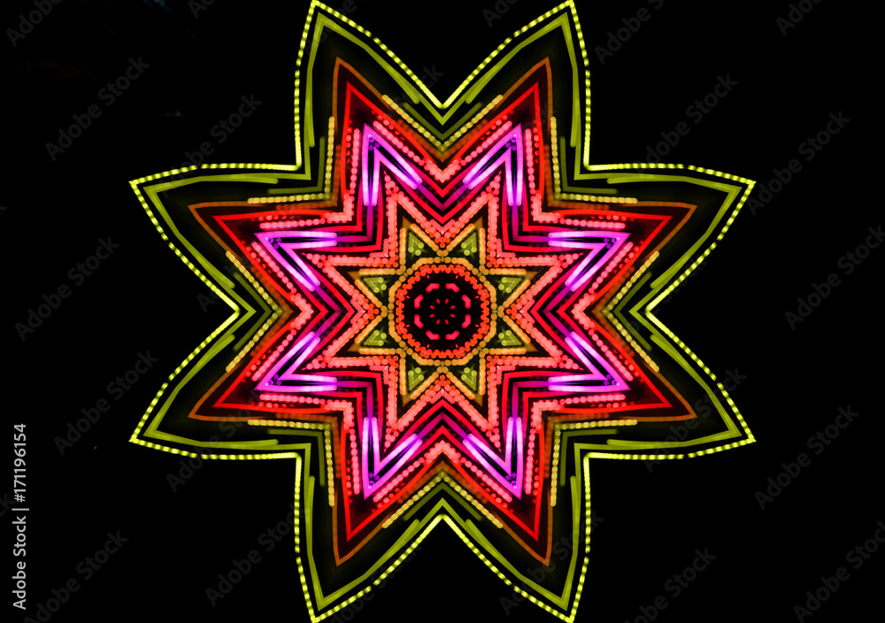 Bright color star on black