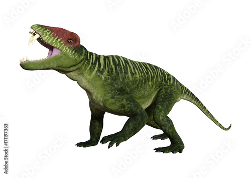 3D Rendering Dinosaur Doliosauriscus on White