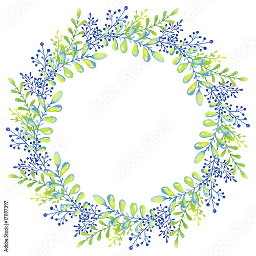 Wallpaper Mural Hand painted Watercolor Wreath Torontodigital.ca