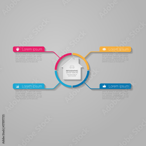 Vector infographic template for diagram, graph, presentation, chart, business concept with 4 options.