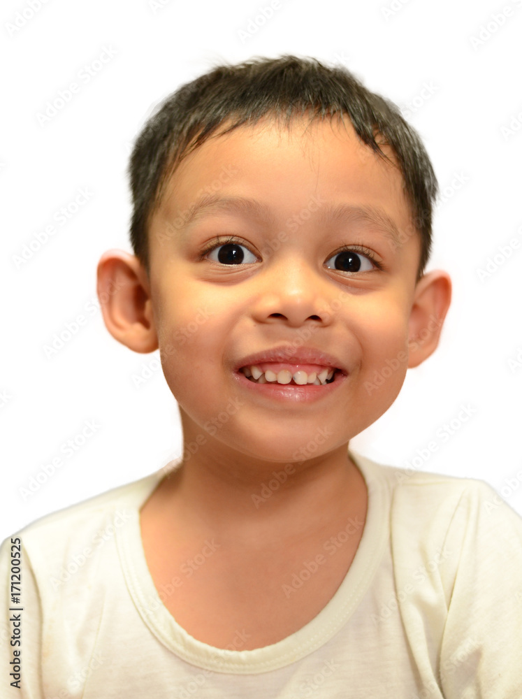 Portrait of cute little boy smile isolated on white background, Eyes Closeup. Portrait of cute little boy smile isolated on white background, Eyes Closeup.