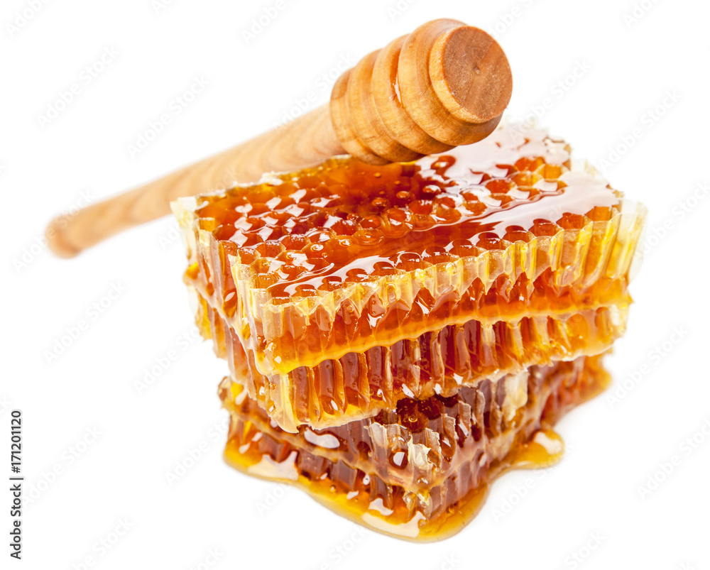Honeycomb on white background