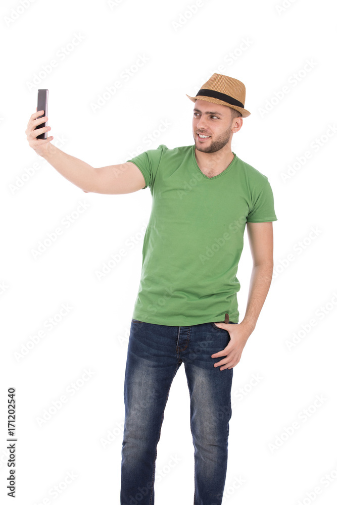 Man taking selfie Man taking selfie