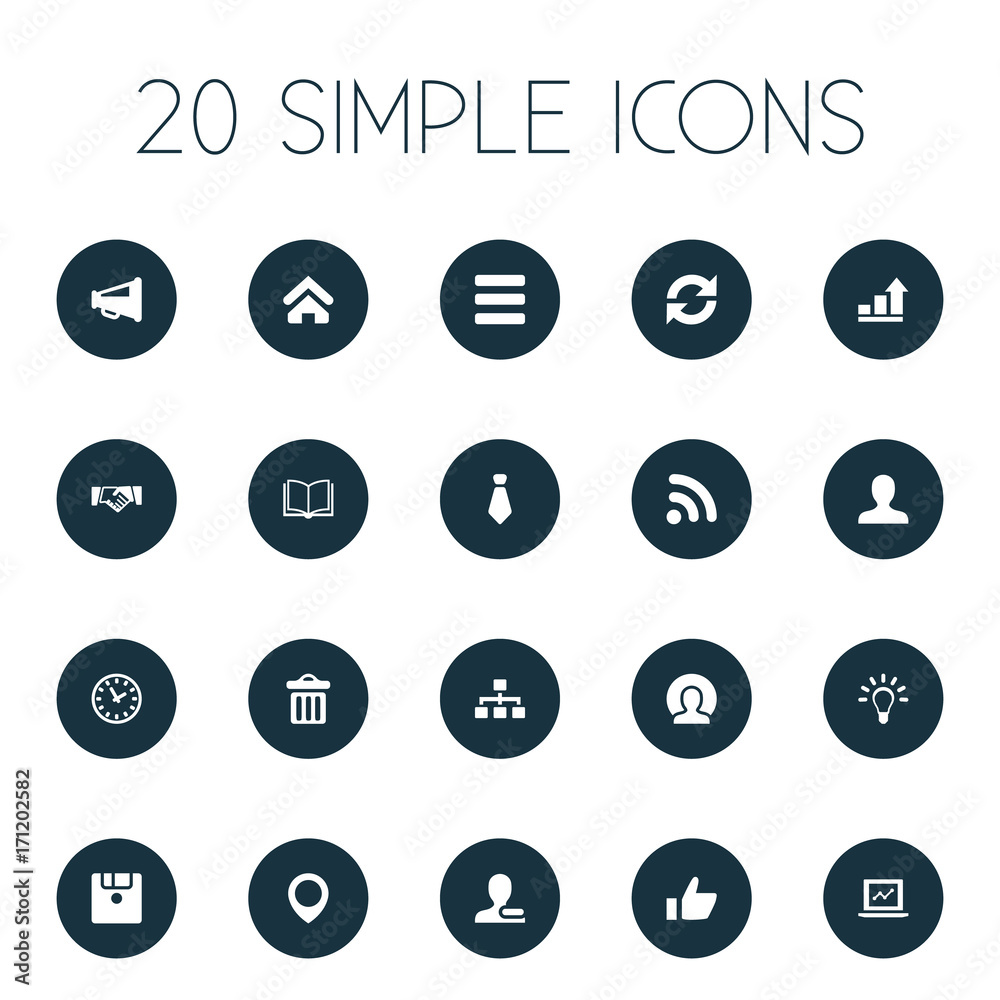 Vector Illustration Set Of Simple Interaction Icons. Elements