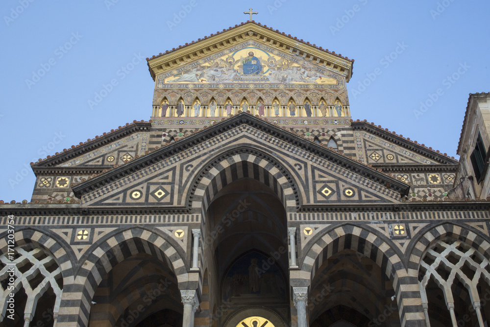 Dettaglio della cattedrale di Sant'Andrea, principale luogo di culto cattolico di Amalfi. Dedicato a sant'Andrea apostolo, si trova in piazza Duomo, nel centro della città.