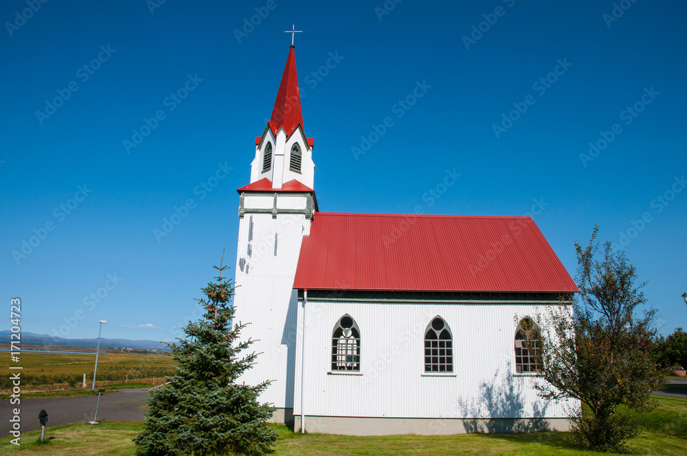 Church of Hvanneyri in Borgarfjordur Iceland