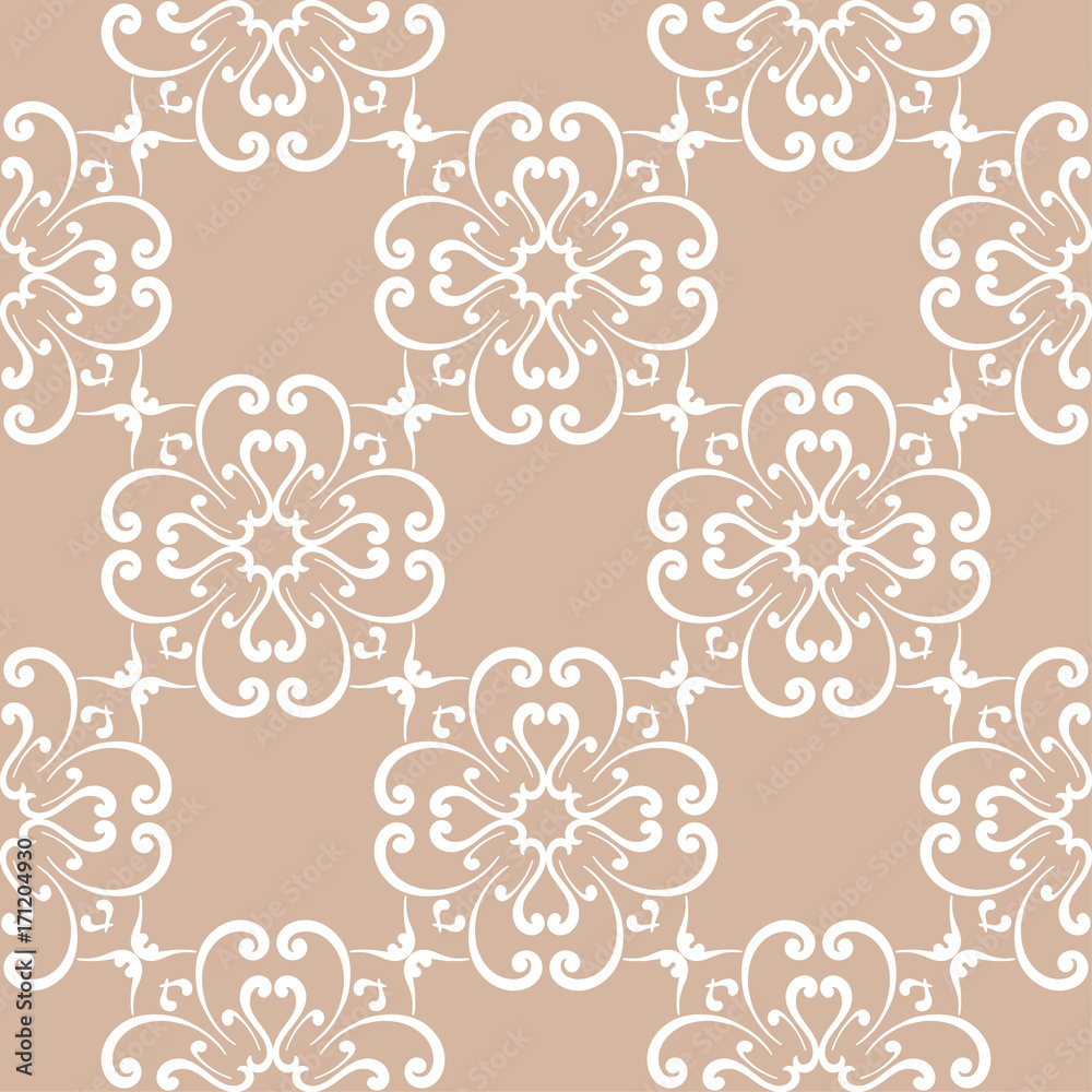 Seamless beige pattern with wallpaper ornaments Seamless beige pattern with wallpaper ornaments