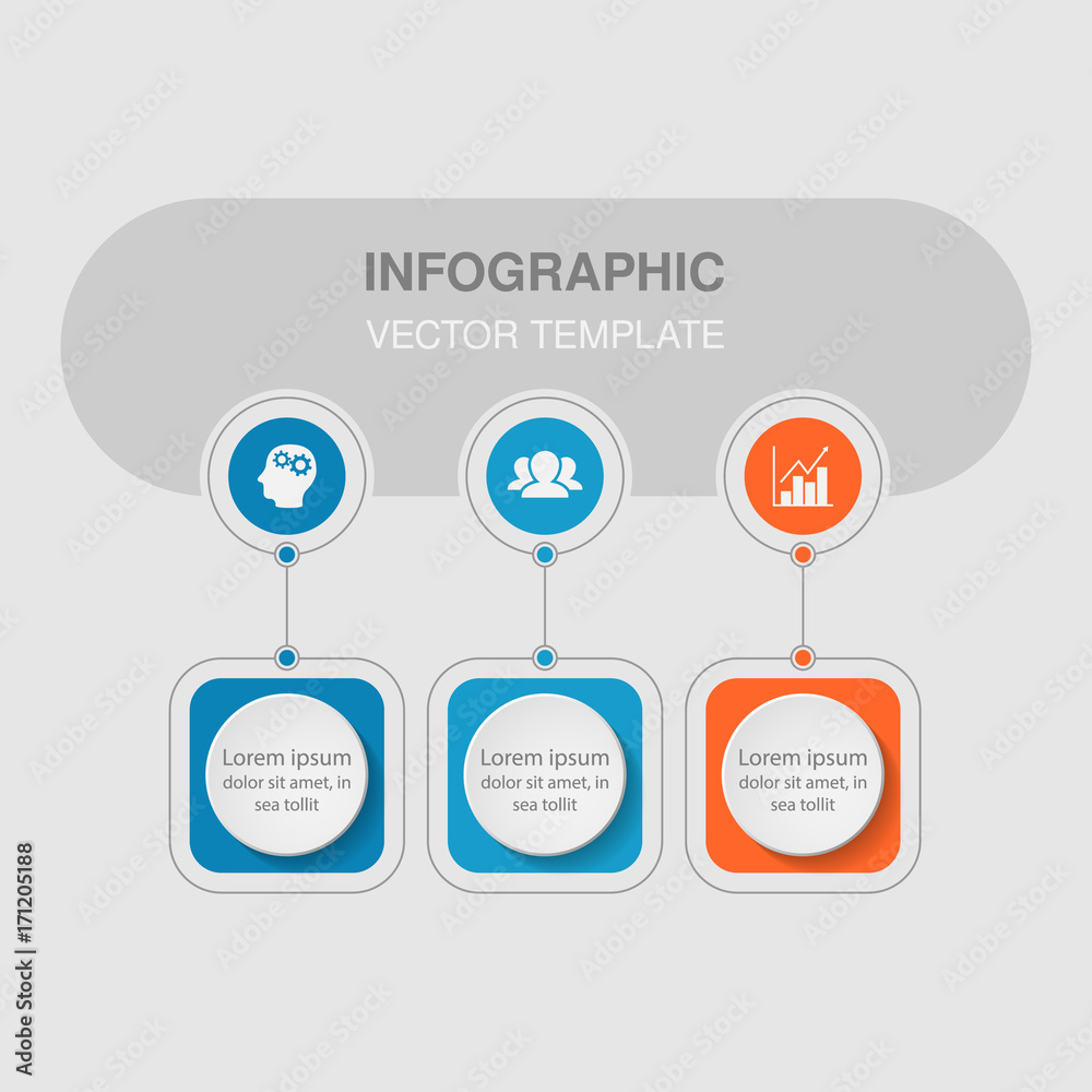 Vector infographic template for diagram, graph, presentation, chart, business concept with 3 options.