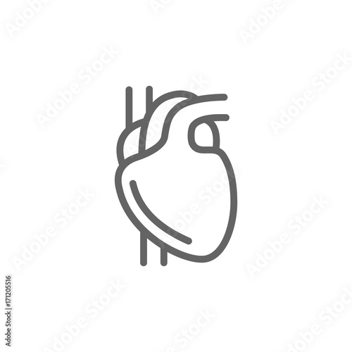 Simple heart line icon. Symbol and sign vector illustration design. Editable Stroke. Isolated on white background