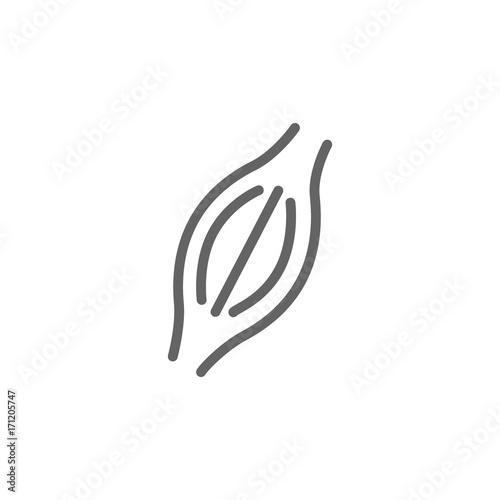 Simple muscle line icon. Symbol and sign vector illustration design. Editable Stroke. Isolated on white background