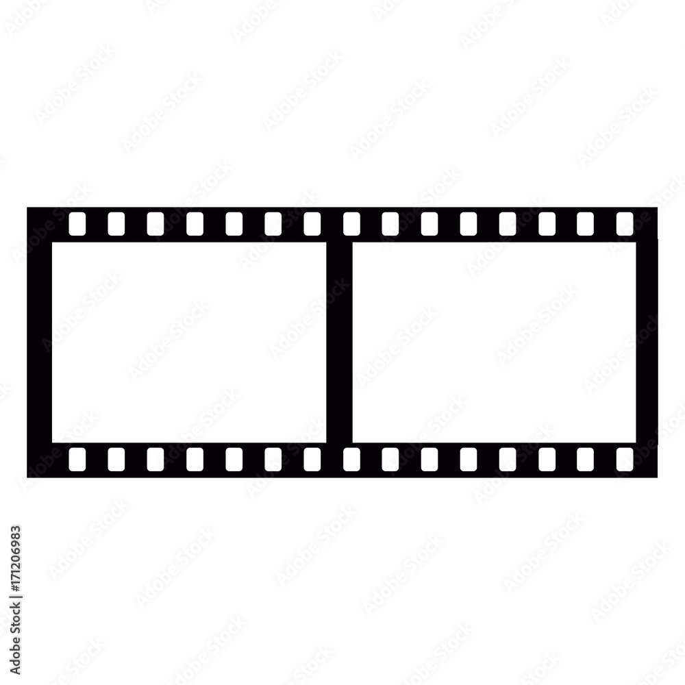 Isolated filmstrip silhouette