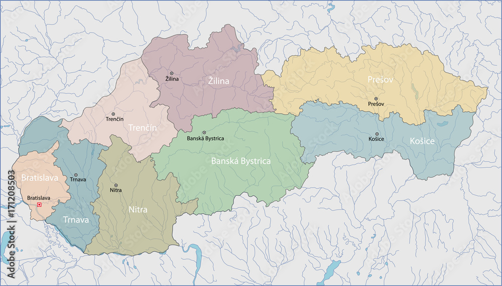 Obraz premium Map of Slovakia