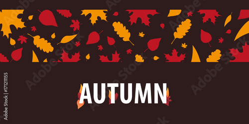 Autumn Background with leaves for shopping sale or promo poster and frame leaflet or web banner. Vector illustration template.