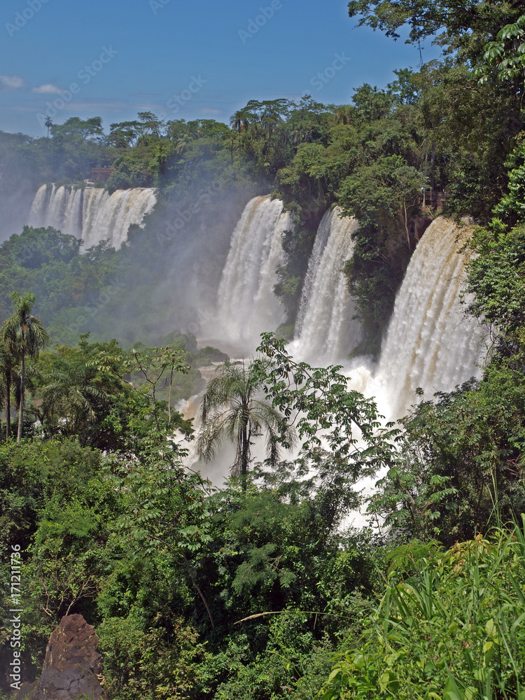 Roaring waters of Iguazu Falls, Argentina, South America
