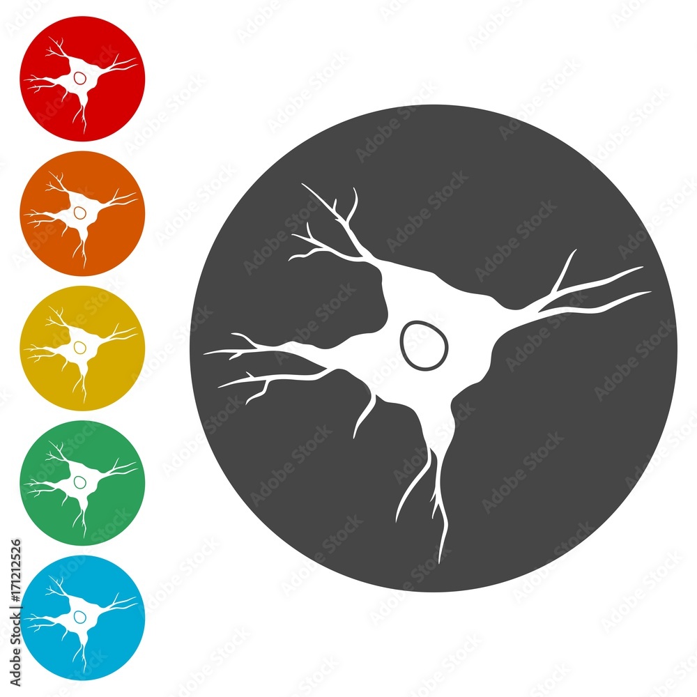 Nerve Cell Icons set Flat Graphic Design - Illustration Nerve Cell Icons set Flat Graphic Design - Illustration