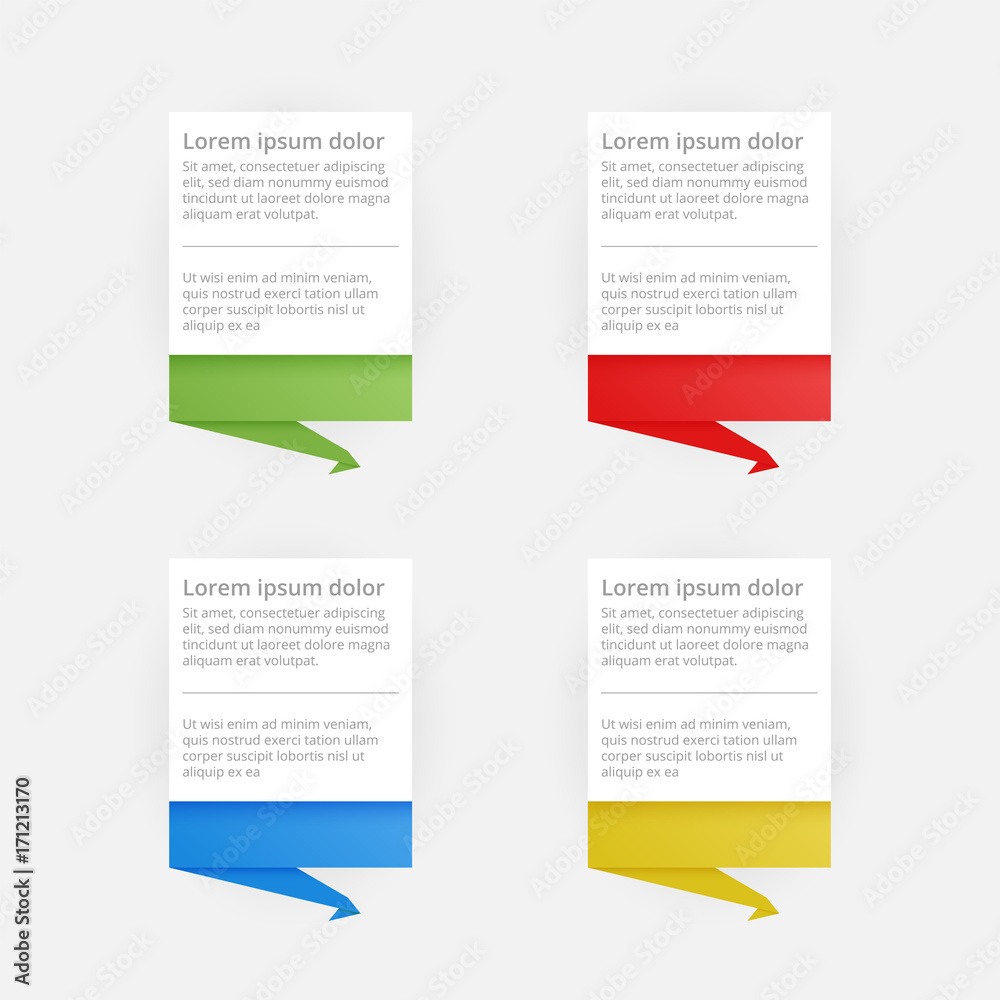 Colorful paper marks with text on white background. Map pointer. Vector illustration Colorful paper marks with text on white background. Map pointer. Vector illustration