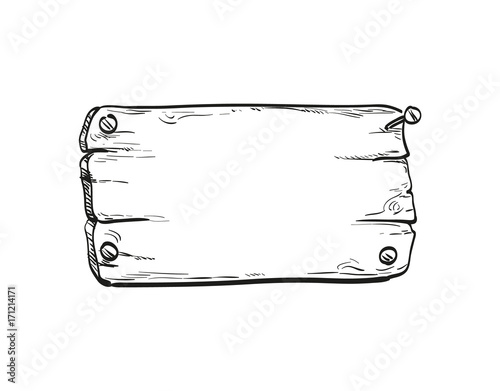 Ink sketch of wooden signboard