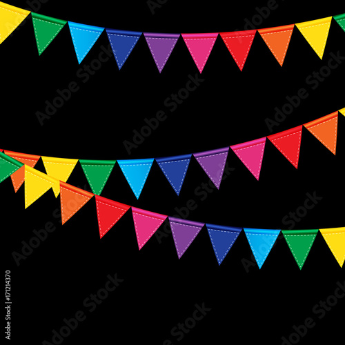 Party Background with Flags Vector Illustration photo