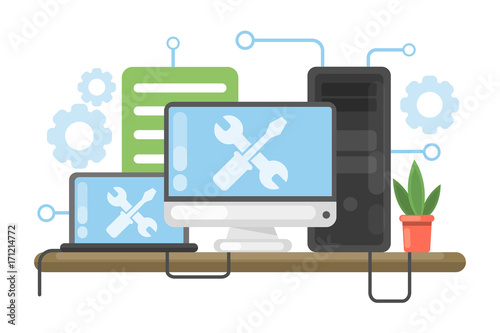 Computer repair concept.