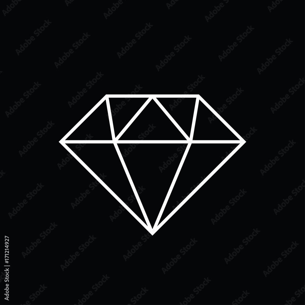 Diamond black and white vector illustration Diamond black and white vector illustration