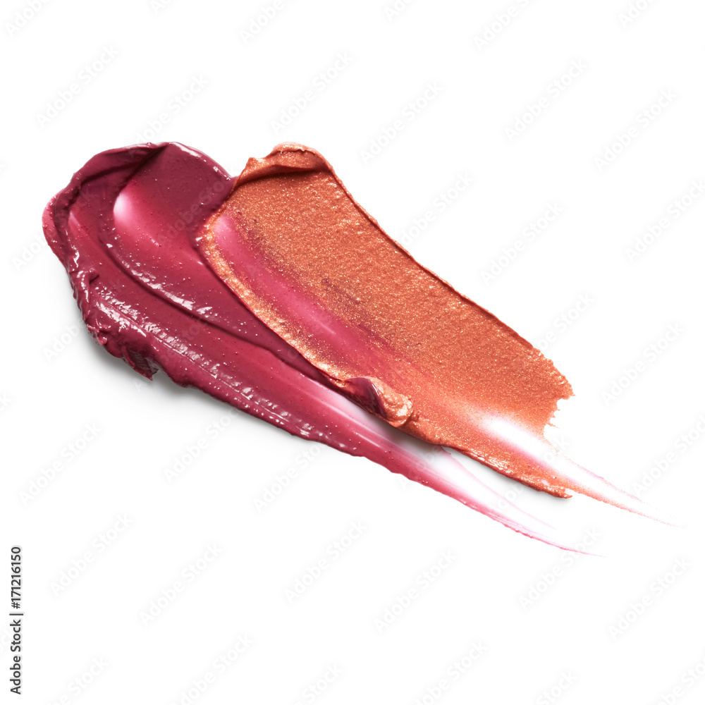 Lipstick strokes isolated on white background Lipstick strokes isolated on white background