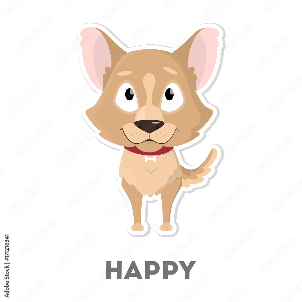 Obraz premium Isolated happy dog.