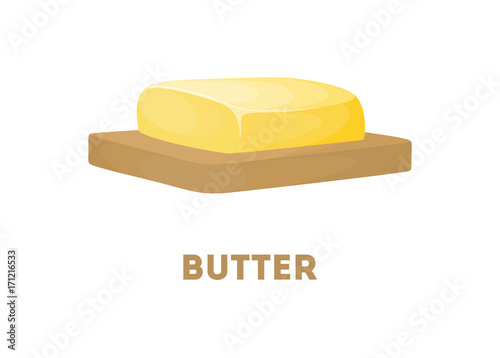 Isolated butter on board.