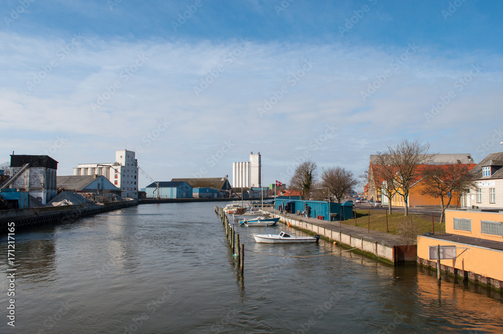 Obraz premium Nakskov Harbor in Denmark