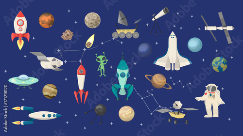 Space objects set.