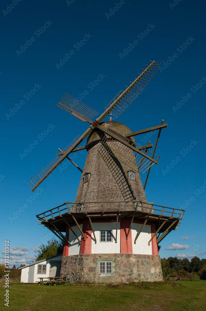 windmill on Bogoe island in Denmark