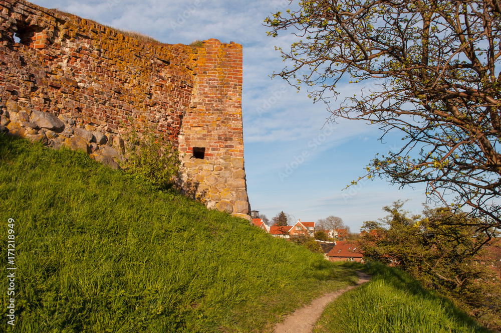 Castle walls of Vordingborg in Denmark