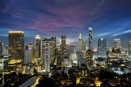 Bangkok city view twilight time,cityscape capital city of Thailand