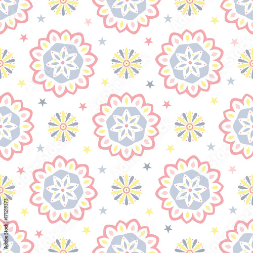 Seamless tiling pattern with abstract ornaments