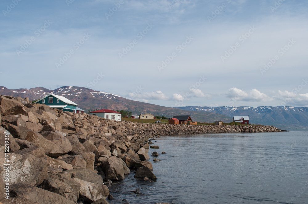 coast of island of Hrisey in Iceland