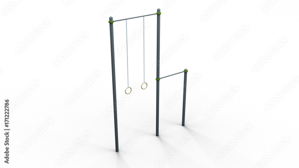 Calisthenics parallel bars 3d illustration render Calisthenics parallel bars 3d illustration render