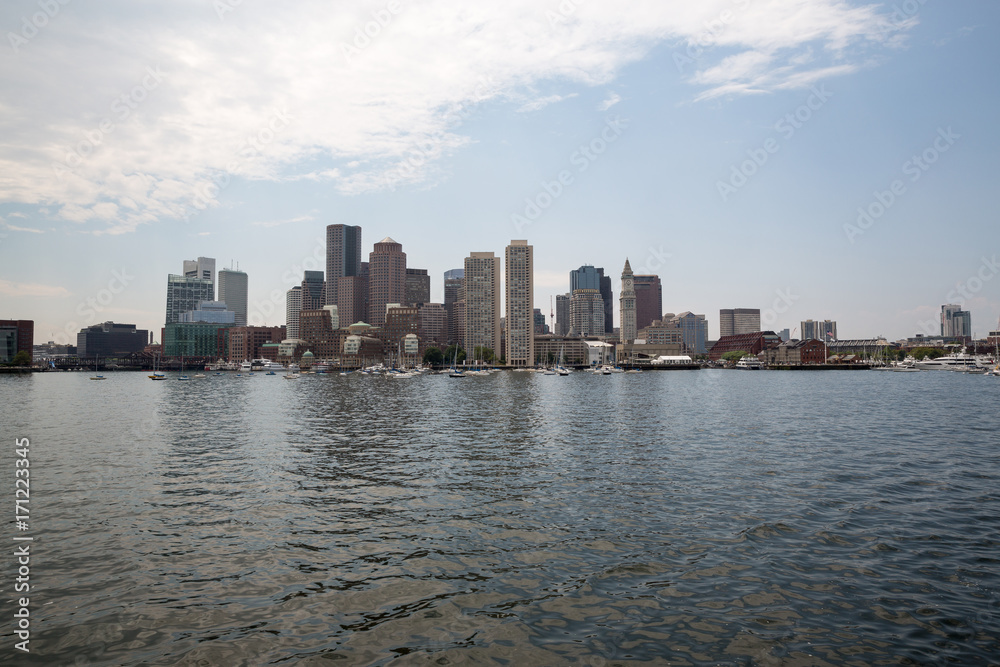 Boston skyline and cityscape from the harbor Boston skyline and cityscape from the harbor