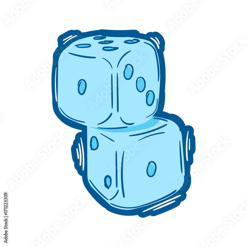 dice sticker vector icons