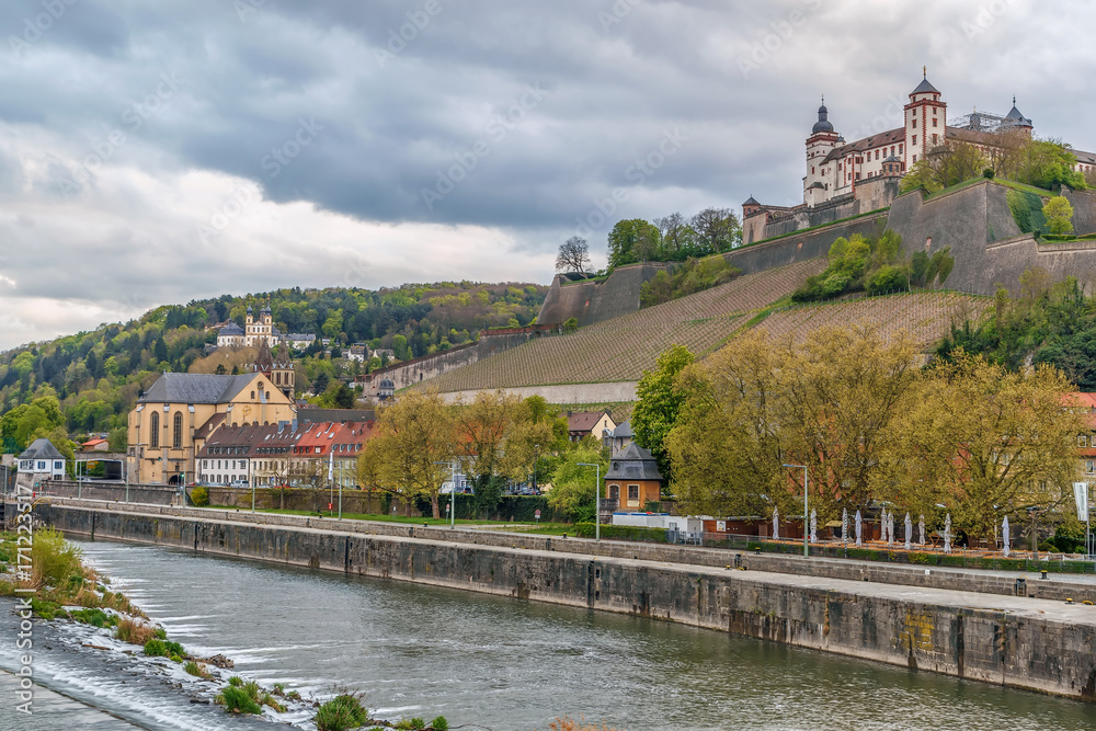 Fototapeta premium View of Marienberg Fortress, Wurzburg, Germany