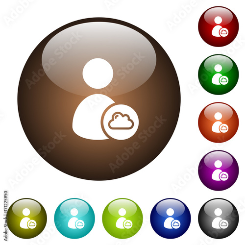 Cloud user account management color glass buttons