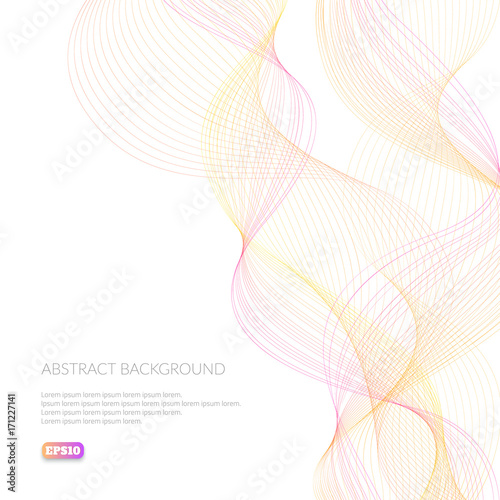 Abstract background with geometric pattern of lines. Wave and distortion of forms. Glide in the air.