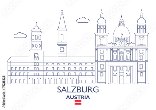 Salzburg City Skyline  Austria