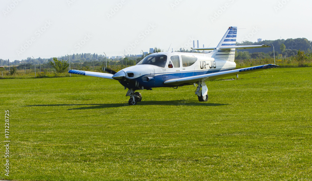 Airshow of small private aircraft on the airfield. Day of the city. Zhitomir of the year 1133. September 2017, Ukraine. Airshow of small private aircraft on the airfield. Day of the city. Zhitomir of the year 1133. September 2017, Ukraine.