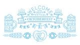 Oktoberfest line logo design. Welcome to the beer festival. Invitation to the Beer Festival. Vector illustration