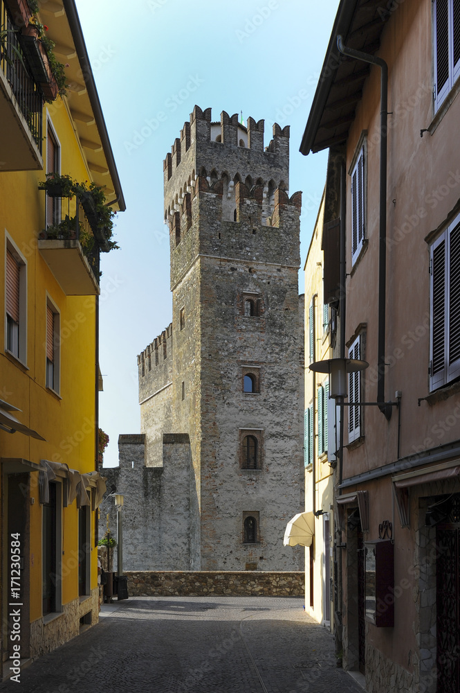 Fototapeta premium Scaliger castle - the 13th century fortress in Sirmione, Lake Garda,Italy
