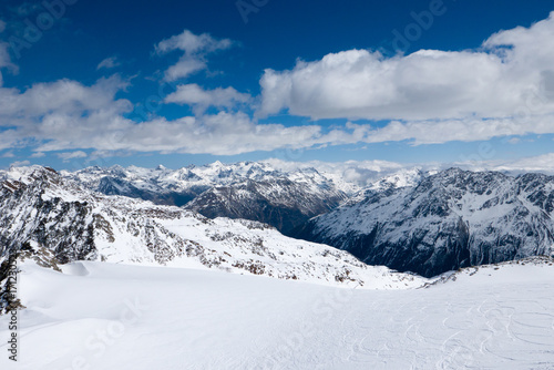 Winter landscape of Alpine mountain range. Solden, Austria © DarwelShots
