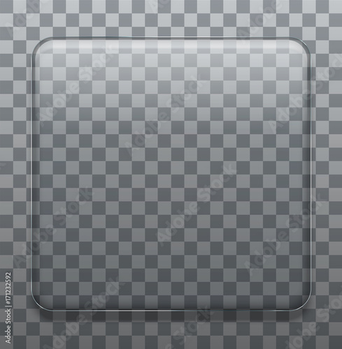 Vector modern transparent glass plates on transparent background